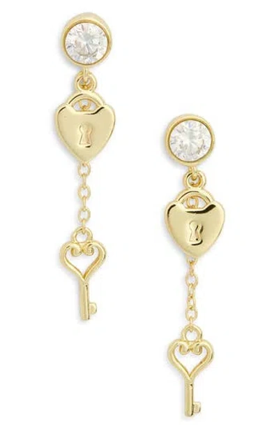 Covet Lock & Key Drop Earrings