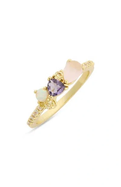 Covet Opal Cluster Band Ring In Gold