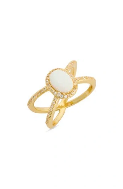 Covet Opal Open Band Ring In White
