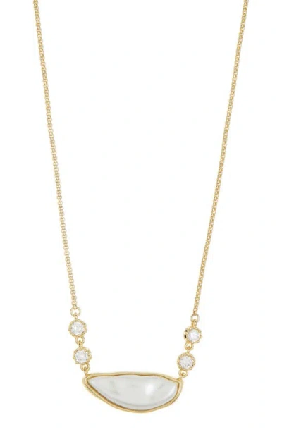 Covet Organic Faux Pearl Necklace In Gold