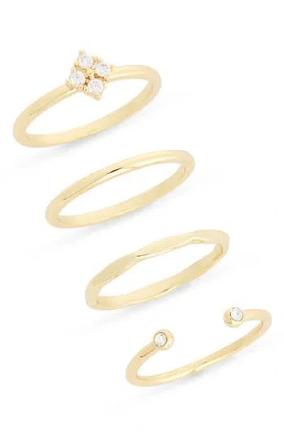 Covet Pack Of 4 Assorted Stacking Rings In Gold