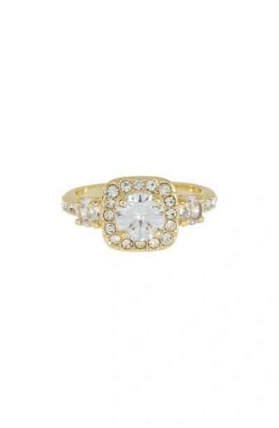Covet Pavé Cubic Zirconia Engagement Ring In Gold