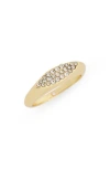 Covet Pavé Cz Navette Ring In Gold