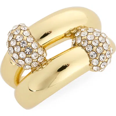 Covet Pavé Cz Rondel Ring In Gold