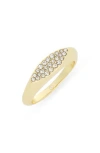 Covet Pavé Cz Signet Ring In Gold