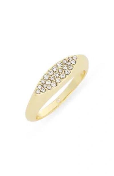 Covet Pavé Cz Signet Ring In Gold