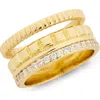 Covet Pavè Textured Faux Stack Ring