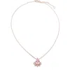 Covet Pink Deco Cz Pendant Necklace In Pink