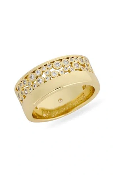 Covet Scattered Cubic Zirconia Band Ring In Gold