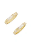 Covet Set Of 2 Baguette Cubic Zirconia Stackable Rings In Gold