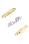 Covet Set Of 3 Stackable Rings In Two Tone