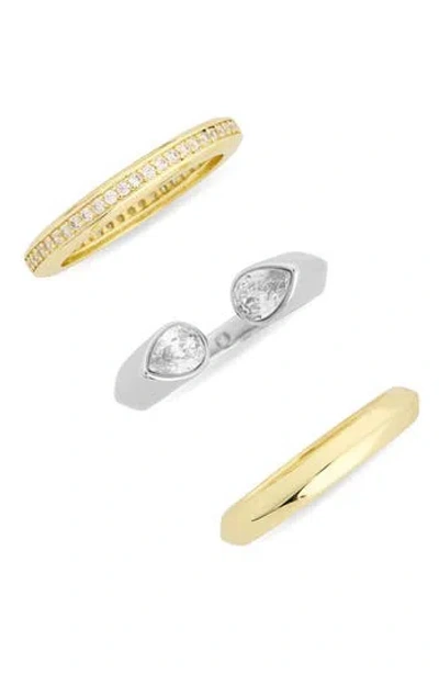 Covet Set Of 3 Stackable Rings In Two Tone