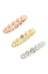 Covet Set Of 3 Tri-tone Bubble Stackable Rings In Tri Tone