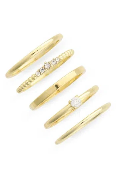 Covet Set Of 5 Stackable Band Rings In Gold