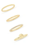 Covet Set Of Four Rings In Gold