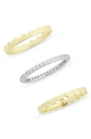 Covet Set Of Three Stackable Rings In Two Tone