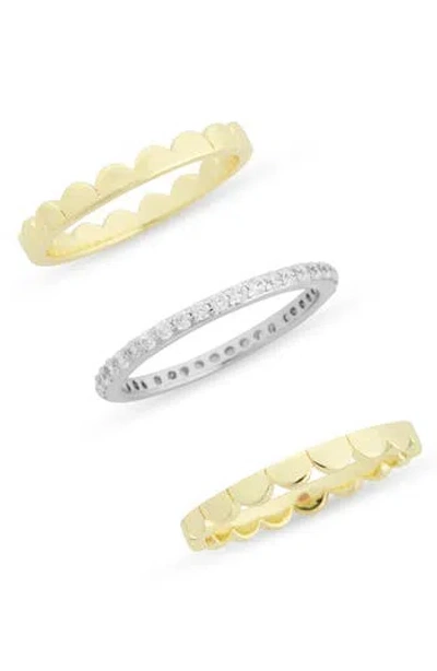 Covet Set Of Three Stackable Rings In Two Tone