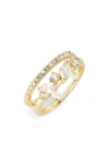 Covet Statement Stacking Ring In Gold