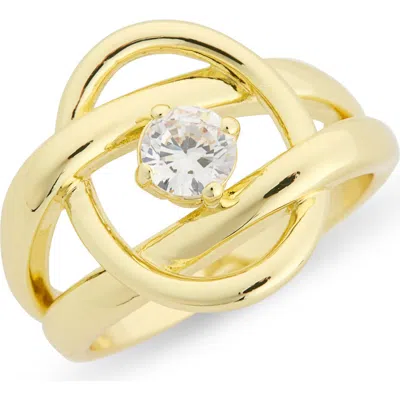 Covet Trendy Oval Stone Ring In Gold