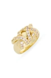 Covet Twisted Dome Ring In Gold