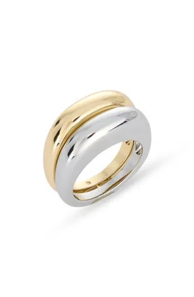 Covet Two-tone Bubble Ring In Gold