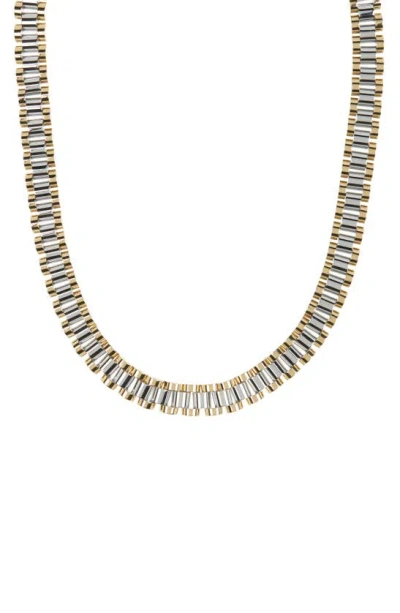 Covet Two-tone Watch Band Necklace In Gold