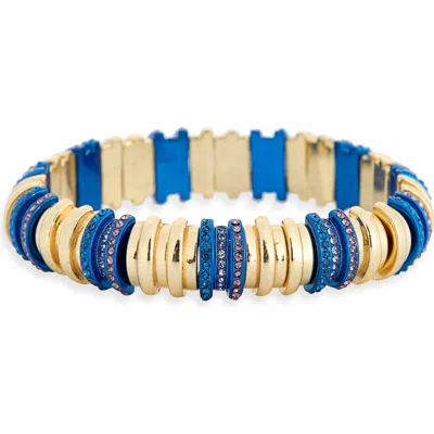 Covet Two-tone Ombré Cubic Zirconia Stretch Bracelet In Gold