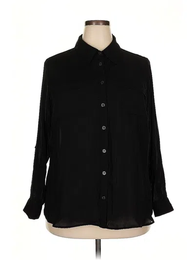 Pre-owned Covington 3/4 Sleeve Blouse In Black