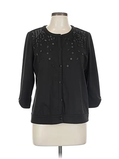 Pre-owned Covington 3/4 Sleeve Blouse In Black