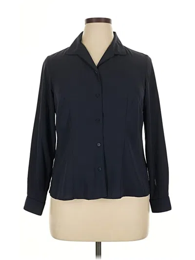 Pre-owned Covington 3/4 Sleeve Blouse In Black