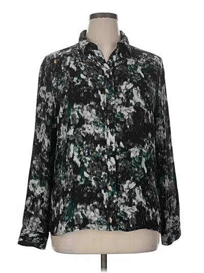 Pre-owned Covington 3/4 Sleeve Blouse In Black