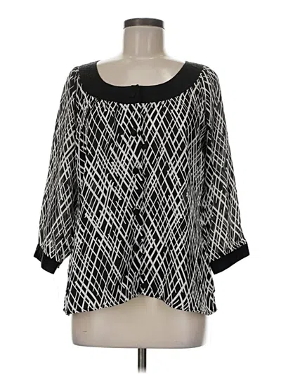 Pre-owned Covington 3/4 Sleeve Blouse In Black