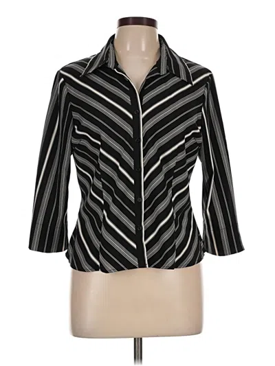 Pre-owned Covington 3/4 Sleeve Blouse In Black