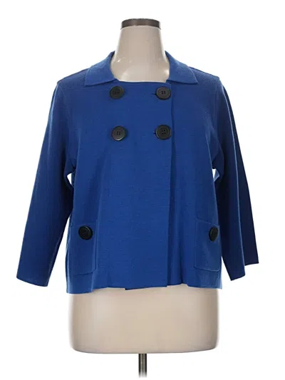 Pre-owned Covington 3/4 Sleeve Blouse In Blue