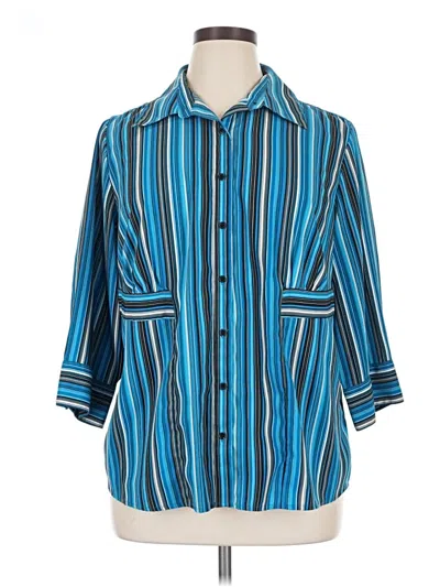 Pre-owned Covington 3/4 Sleeve Blouse In Blue