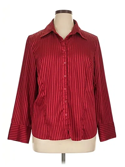 Pre-owned Covington 3/4 Sleeve Blouse In Burgundy