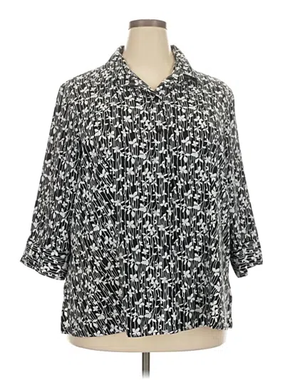 Pre-owned Covington 3/4 Sleeve Blouse In Gray