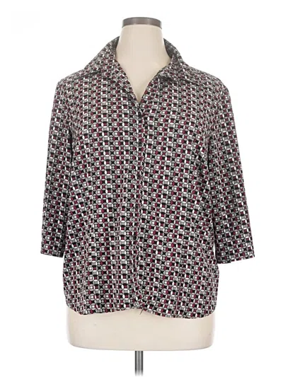 Pre-owned Covington 3/4 Sleeve Blouse In Gray