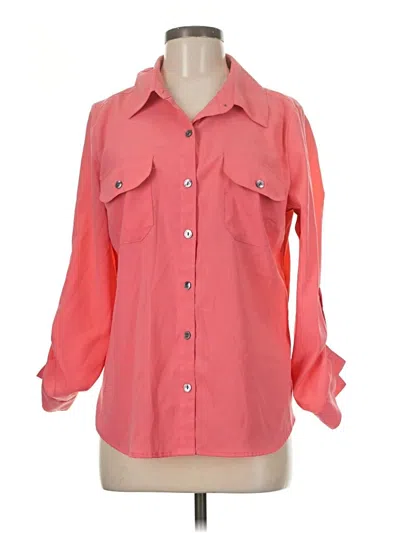 Pre-owned Covington 3/4 Sleeve Blouse In Pink