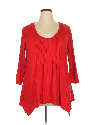 Pre-owned Covington 3/4 Sleeve Blouse In Red
