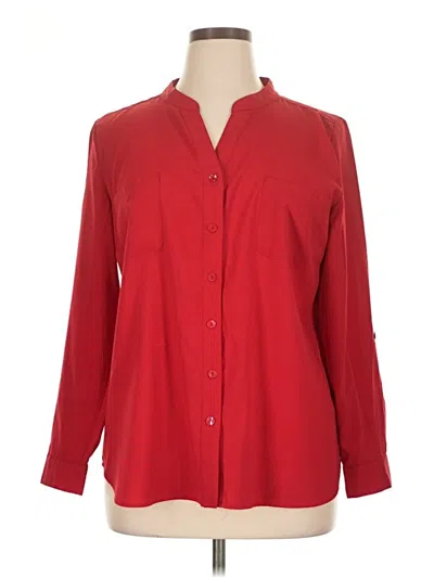 Pre-owned Covington 3/4 Sleeve Blouse In Red