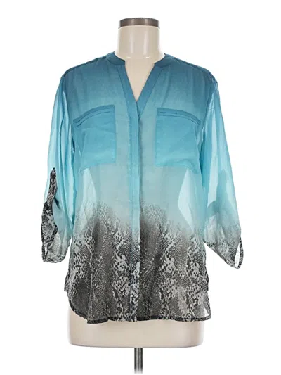 Pre-owned Covington 3/4 Sleeve Blouse In Teal