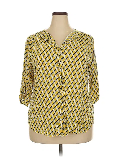 Pre-owned Covington 3/4 Sleeve Blouse In Yellow