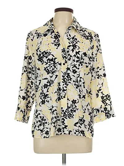 Pre-owned Covington 3/4 Sleeve Blouse In Yellow