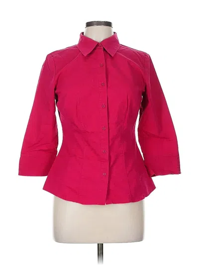 Pre-owned Covington 3/4 Sleeve Button Down Shirt In Burgundy