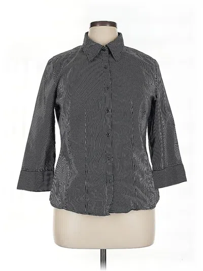 Pre-owned Covington 3/4 Sleeve Button Down Shirt In Gray