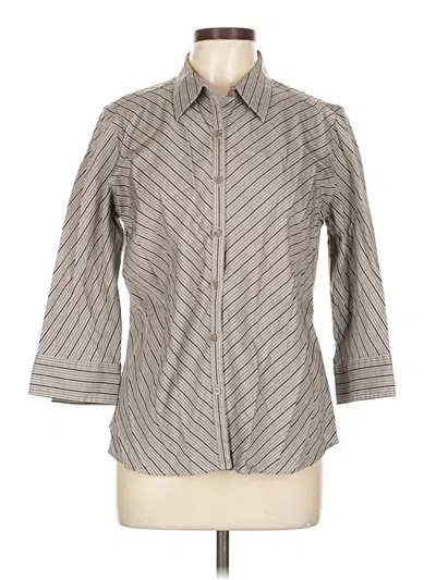 Pre-owned Covington 3/4 Sleeve Button Down Shirt In Gray