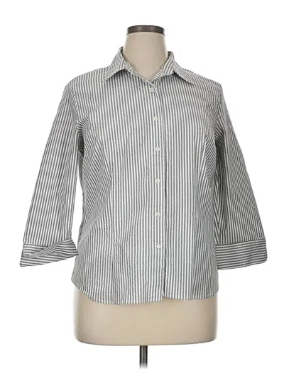 Pre-owned Covington 3/4 Sleeve Button Down Shirt In Gray