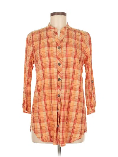 Pre-owned Covington 3/4 Sleeve Button Down Shirt In Orange