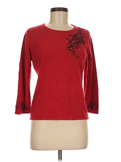 Pre-owned Covington 3/4 Sleeve Top Red Boatneck Tops